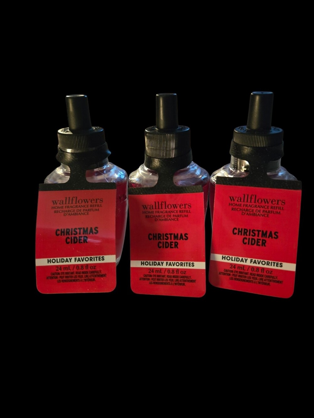 3pc Bath & Body Works Christmas Cider Wallflower Fragrance Refills